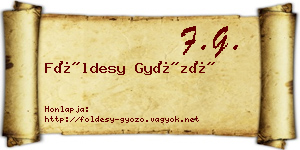 Földesy Győző névjegykártya